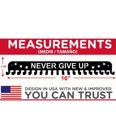 Premium 16 Medal Display Hanger - Never Give Up | Upgraded Wall Mounted Holder with 20 Hooks for Gymnastics, Soccer, Swim Medals - Buy Online on GoSupps.com