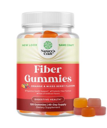 Tasty Prebiotic Fiber Gummies for Adults - High Fiber Supplement Gummies Vitamins for Adults with Prebiotic Soluble Chicory Root for Immunity and Digestive Support - Non GMO Vegan Halal 120 count 60.0 Servings (Pack of 1)