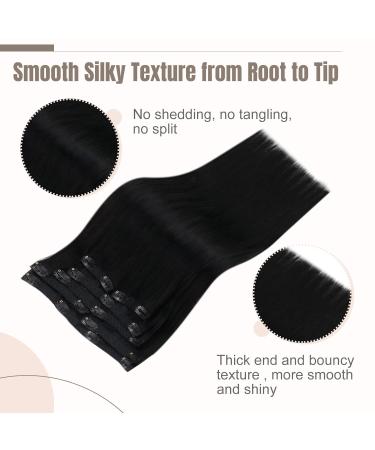 Fshine Real Hair Clip-In Extensions - 65cm 150g Remy Brazilian Hair Smooth & Luxurious 7 PC Set for Women - Buy Online on GoSupps.com