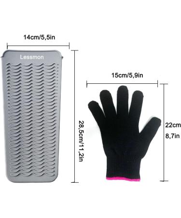 Heat-Resistant Mat Bag & Gloves for Hair Styling | 28.5cm x 14cm | Ideal for Curls & Smoothing Tools - Gray - Buy Online on GoSupps.com