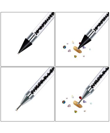 NMKL38 Double-head Wax Nail Rhinestone Picker Pencil - Black | Self-Adhesive Nail Art Design Dotting Pen with Storage Case - Buy Online on GoSupps.com