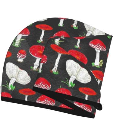 Red Mushrooms Microfiber Hair Towel | Soft & Super Absorbent Hair Wrap for Women | Quick Dry Coral Velvet Cap for Long Curly & Thick Hair - Buy Online on GoSupps.com