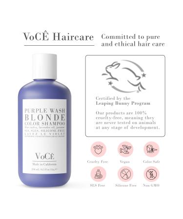 VoC Haircare Natural Purple Shampoo - Anti-Brass Shine Enhancing Vegan for Blonde & Gray Hair | Non-Toxic | 8.5 oz - Buy Online on GoSupps.com