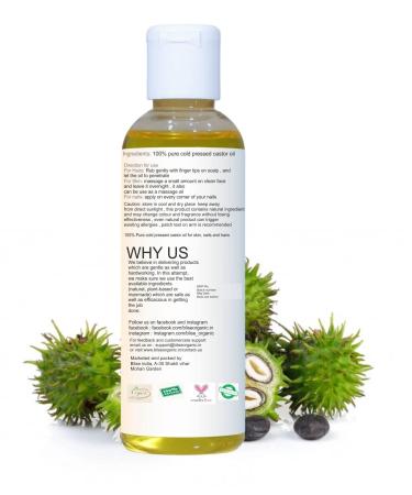 100% Pure Organic Castor Oil for Healthier Skin Hair & Nails - Cold-Pressed 100ml - Buy Online on GoSupps.com