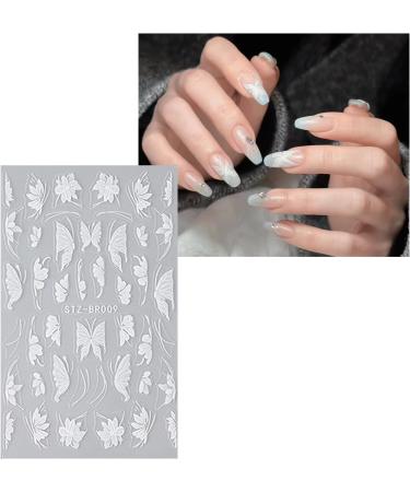 JMEOWIO 6 Sheets 3D Embossed White Flower Nail Art Stickers Decals Self-Adhesive 5D Spring Summer Floral Nail Supplies Nail Art Design Decoration Accessories - Buy Online on GoSupps.com