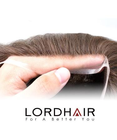 Shop Lordhair Knotless Toupet for Men - Skin Injected Human Hair System 8x10 Inch Medium Dark Brown (4#) - International Shipping Available - Buy Online on GoSupps.com
