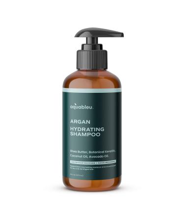 Aquableu Argan Shampoo   Moisturizing & Restorative - Great for Dry  Damaged & Curly Hair - Natural Argan & Jojoba Oil - Sulfate & Paraben Free - For color treated hair - For Men & Women (16 oz)