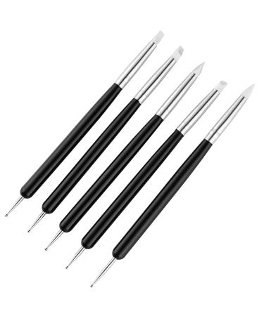 5-Piece Nail Painting Brush Set - Double-Ended Dotting Tools & Embossing Pens for Perfect Hand Manicure - International Shipping Available - Buy Online on GoSupps.com