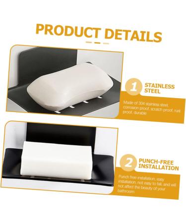 Amosfun 2pcs Soap Holder Soap Storage Holder Stainless Steel Soap Dish Metal Container Bathroom Soap Rack Soap Drainage Rack Kitchen Soap Wall-mounted Storage Rack 304 Stainless Steel - Buy Online on GoSupps.com
