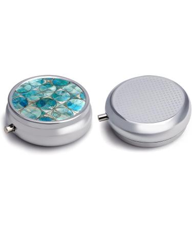 Buy Portable 3 Compartment Pill Box - Travel Medicine Organizer with Silver Lines | Compact Round Pill Case for Purse & Pocket - Buy Online on GoSupps.com