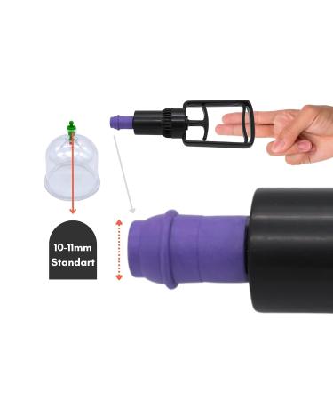 50x High-Quality Plastic Cupping Glasses with Pump Hijama Cupping Cups (7cm) for Effective Hacamat Therapy - Buy Online on GoSupps.com