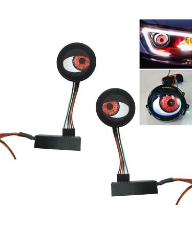 Devil Eyes Light for Cars USB Devil Eye Demon Evil Eyes Headlight Demon Eye Headlights Auto Car Motorcycle Mini Projector Lens Lamp for Any Car Model with Lenses (Flat Mirror)