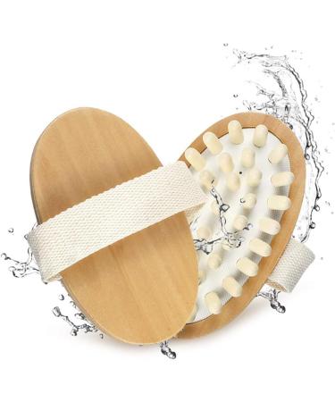 Natural Wooden Body Brush for Cellulite, Lymphatic Circulation, and Exfoliation | Dry Brush for Exfoliating and Shower Spa | Bath Brush for Smooth Skin - Buy Online on GoSupps.com