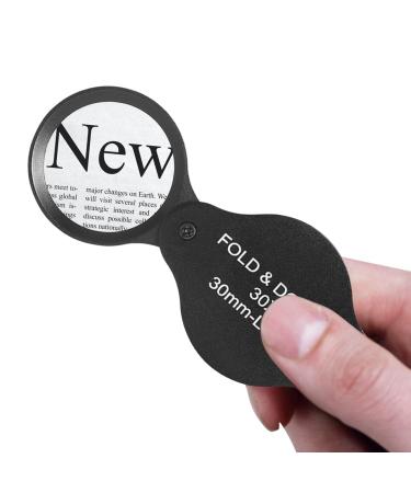 30X Metal Pocket 30mm Metal Magnifying Glass Lens | Handheld Pocket Magnifying Glass Lens for Gems Diamonds Plants Collection Huajuan