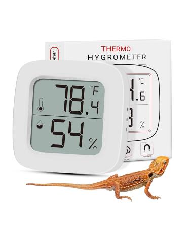 Reptilie thermometer Aggforl LCD High -precision digitalaes reptiles terrarium thermometer hygrometer with double -sided adhesive tape for office kitchen incubator thermometer thermometer greenhouse white
