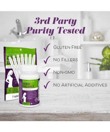 Boric Acid Suppositories for BV & Yeast Infections - 30-Count Medical Grade (600mg) + 7 Applicators - Promotes Vaginal Health & pH Balance - Odor Control - Buy Online on GoSupps.com