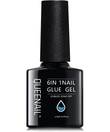 Gel Nail Glue 8ml Nail Glue UV Gel for Acrylic Nails 6 in 1 UV Nails Glue Base Coat for Nail Tips Long Lasting Extra Strong Nail Building Extension Gel Nail Glue for False Nails - Buy Online on GoSupps.com