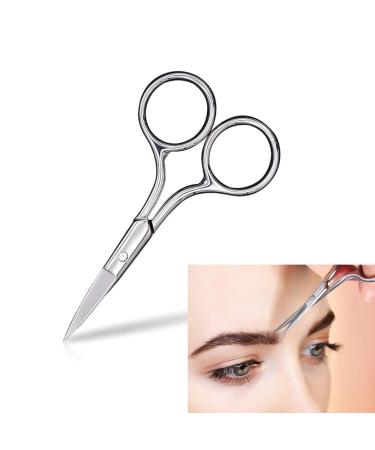 Eyebrow Scissors Premium Manicure Scissors Multi-Purpose Stainless Steel Cuticle Pedicure Beauty Grooming Kit for Nail Eyebrow Eyelash Dry Skin Curved Blade