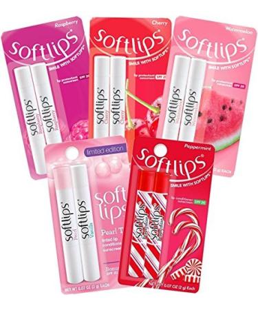 Softlips Lip Protectant 6 Flavor Ultimate Holiday Variety Pack (10 Sticks)