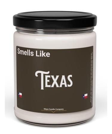 Natural Scented Soy Candle 9oz - Smells Like Texas | Texas Themed Eco-Friendly Candle |Great Gift for Texans | Handmade Long-Lasting and Non-Toxic (Cinnamon Vanilla)