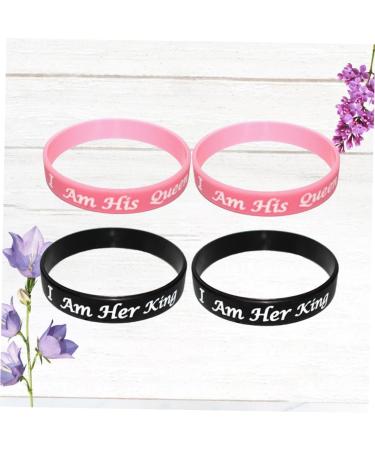 MAGICLULU 4pcs Valentines Day Gift Connecting Bracelets for Couples Wedding Party Gifts Bf and Bracelets Couple Bracelets Valentines Day Bracelets Silicone Slap Bracelets Lovers Earrings As Shown 20X6.4X1.2cm - Buy Online on GoSupps.com