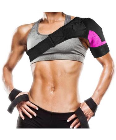 BomnKa Shoulder Support Adjustable Shoulder Brace Shoulder Strap Support for Women and Men Relief for Shoulder Injuries Sprain - Fits Right & Left Shoulder Rose