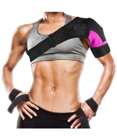 Uptvin shoulder support adjustable shoulder strap shoulder support for women and men relief for shoulder violations sprain - suitable for the right and left shoulder pink