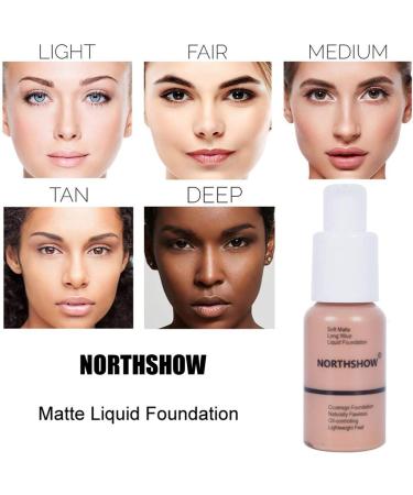 NORTHSHOW Soft Face Concealer Matte Control Face Foundation Liquid Durable 6 Colors (03# Warm Peach) - Buy Online on GoSupps.com