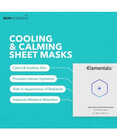 SKIN MODERNE++ Healing & Soothing Sheet Masks - Hydrating & Moisturizing with Plant Extracts & Hyaluronic Acid - Vegan Skincare - 6-Pack for Radiant Skin - Buy Online on GoSupps.com