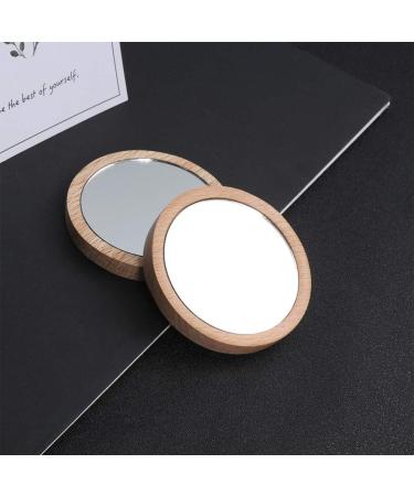 Solustre 3PCs Handheld Wood Makeup Mirror Set - Mini Cosmetic Mirrors for Girls & Women | Ideal for Home & Outdoor Use - Buy Online on GoSupps.com