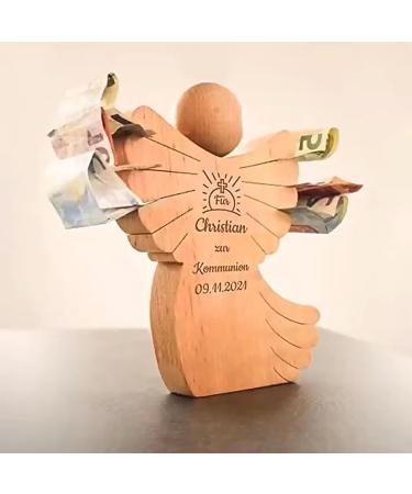 Cimvidi Holzengel | Engraved Wooden Angel Gifts for Baptism & Communion - Perfect for Boys & Girls - Buy Online on GoSupps.com