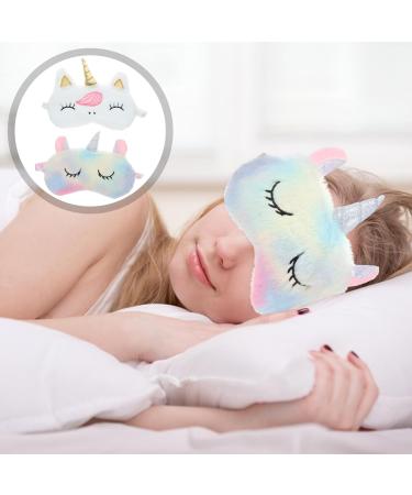 FOMIYES Unicorn Sleeping Mask - 2pcs Plush Eye Covers for Kids & Adults | Cute Sleep Mask for Girls Women & Children | Ideal Gift for Sweet Dreams - Buy Online on GoSupps.com