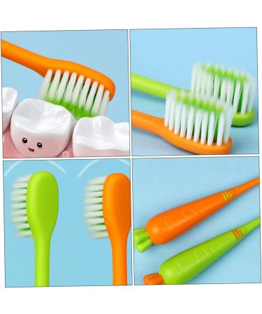 Frcolor 4-Piece Manual Carrot Toothbrush Set - Daily Oral Care Tools for Kids | Thorough Cleaning & Comfort - Buy Online on GoSupps.com