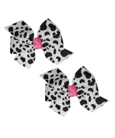 Farm Girl Pink Holstein Moo Cow Hair Bows - Set of 2 Alligator Clips for Baby Girls by WD2U - Buy Online on GoSupps.com