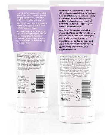 White Hot Shine Duo: Glorious Shampoo & Luminous Conditioner 200ml - Glossy Hair Care for White & Grey Hair - Buy Online on GoSupps.com