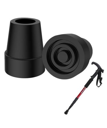 2 Pcs Cane Tips Walking Stick Rubber Ferrules Ends Heavy Duty Rubber Replacement Cane Tip Non-Slip Stable Replacement Cane Tip Crutch Rubber Feet for Elderly Crutches Adult Hiking Crutches Walking