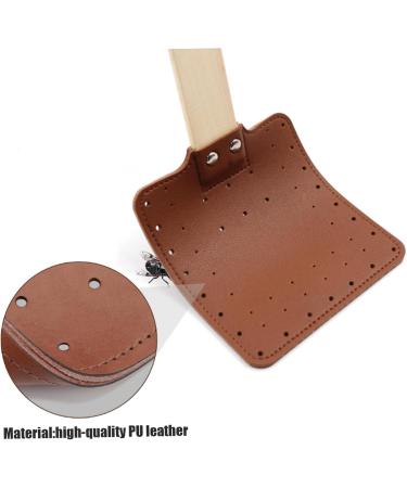 Fly Swatter Hand 2PCS PU Fly Swat with Wood Hand Simple Rustic Fly Squatters 44x13x11.5cm Manual Fly Bat with Hanging Rope for Indoor Outdoor Mosquito Control - Buy Online on GoSupps.com