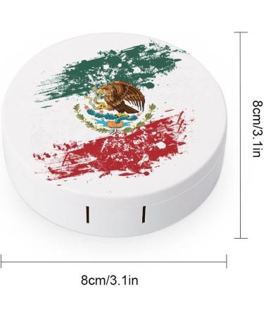 Mexican American Flag Round Case For Contact Lens Kit Storage Box with Mirror Printed - Buy Online on GoSupps.com