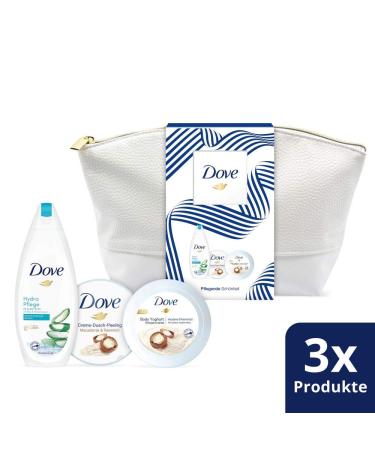 Dove Nursing Beauty Gift Set - Silky-Smooth Skin with Shower Gel Cream-Peeling & Body Yoghurt in Cultural Bag | 250ml + 225ml + 250ml - Shop Internationally! - Buy Online on GoSupps.com