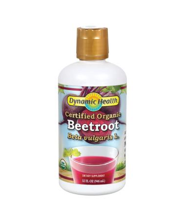 Dynamic Health Certified Organic Beetroot Dietary Supplement | No Added Sugar, Artificial Color, Preservatives. BPA-Free, Gluten-Free | 32oz