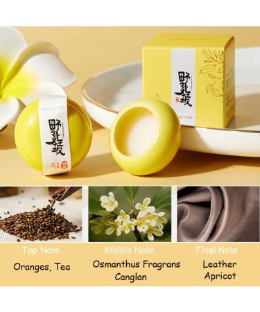 Solid Perfume Floral Scent Fragrance All Natural Ancient Chinese Craftsmanship for Women Girls Travel Friendly with Ceramic Jar (Yellow) - Buy Online on GoSupps.com