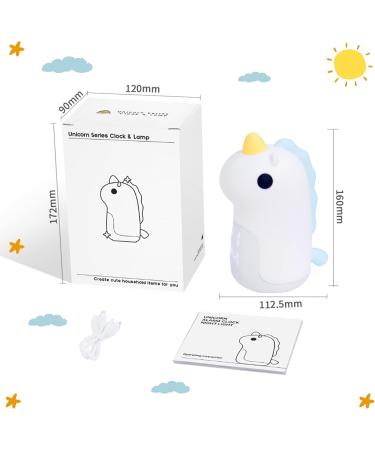 Woukksy Children Alarm Clock with Cute Unicorn Light | Rechargeable Night Light & Snooze Function | Ideal Gift for Girls - Blue - Buy Online on GoSupps.com