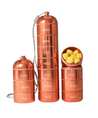 Metal Travel Pill Organizer (1 PCS Model 1 Gray) (Orange)