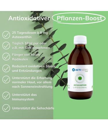 Buy High-Dose Vegan Astaxanthin 250ml - 50 Daily Doses of 8mg | Liposomal & Gluten-Free | More Effective than Serum & Capsules | Made in Germany - Buy Online on GoSupps.com