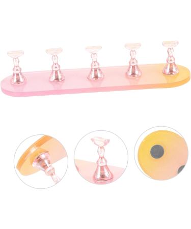 Housoutil 1 Set Nail Practice Holder Nail Holder for Painting Nails Nail Decorations Magnetic Nail Stands Nail Art Beauty Nail Holders Press on Nails Rack Training Plastic Oval Acrylic 12.8x3.7cm As Shown - Buy Online on GoSupps.com