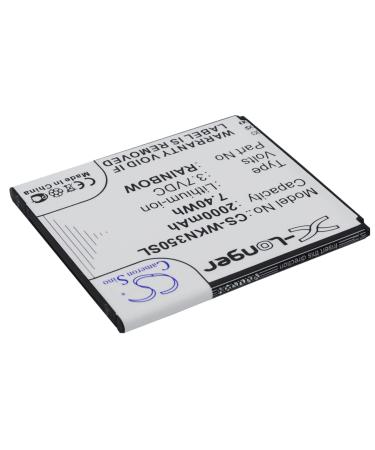 PRUVA Battery Compatible with Wiko Bloom M172 N350 Rainbow Rainbow Neongelb P/N: Rainbow 2000mAh