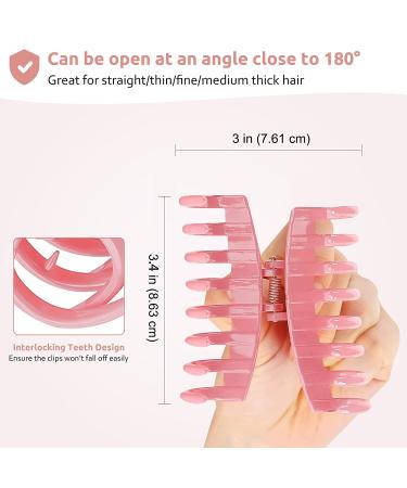 Lolalet Hair Clips Claw Clips for Women - 8 Colors 2 Styles Medium Large Jaw Clip - Nonslip Acrylic Hair Clamps for Thick Thin Fine Long Hair - Black/Pink/Light Gre - Buy Online on GoSupps.com