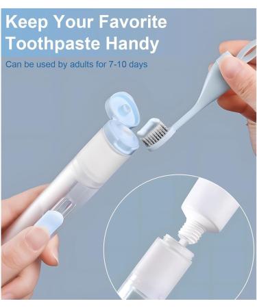Portable 3-in-1 Travel Toothbrush with Case - Reusable Foldable Soft Bristles & Refillable Toothpaste Tube - Ideal for Travel - Buy Online on GoSupps.com