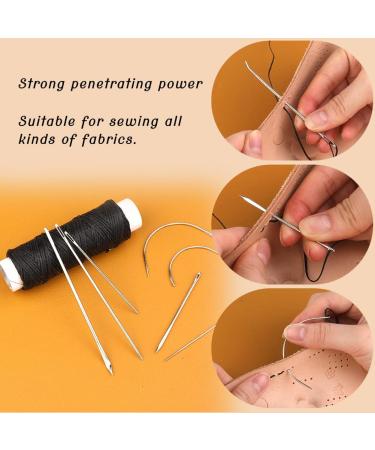 Waxed Thread 32 Yards (Black) - Leather Sewing Thread Set with Needles for Upholstery and Repair - Buy Online on GoSupps.com