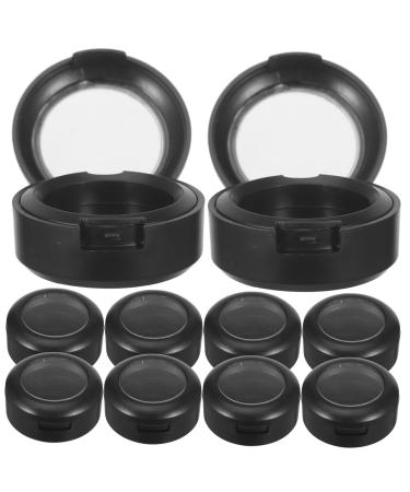 Didiseaon 10pcs Box Eye Shadow Nose Shadow Box Eyeshadow Magnetic Travel Containers Makeup Accessories Empty 3.8x3.8cm Black